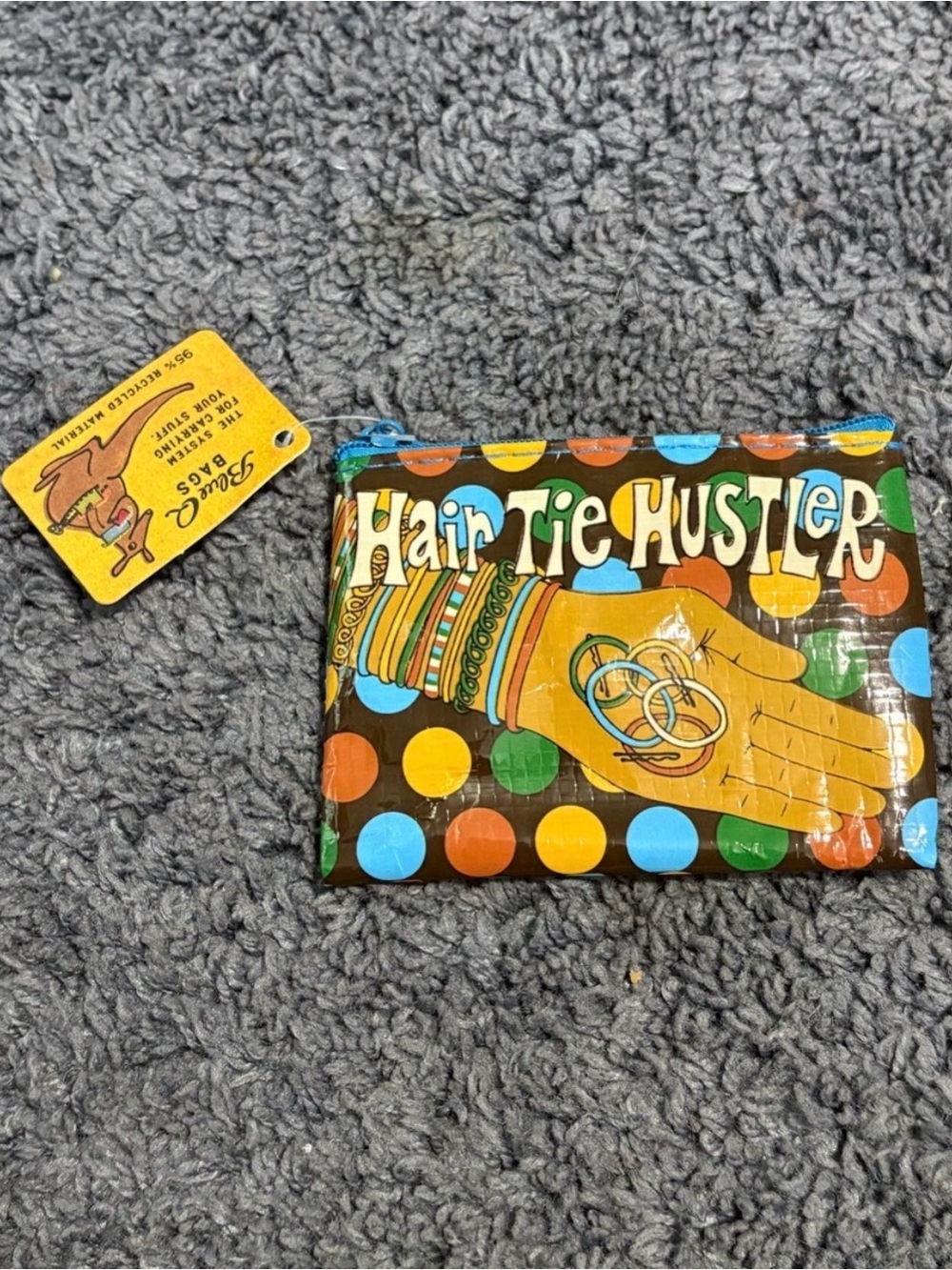 Blue Q Multicolor Polka Dot 'Hair Tie Hustler' Cosmetic Pouch